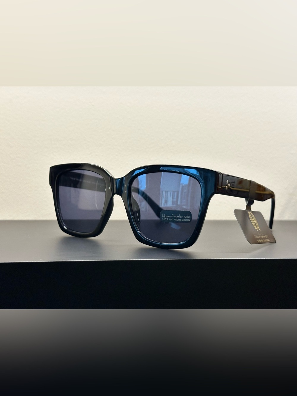 House of Harlow 1960 Teal-Blue Square Sunglasses - Women